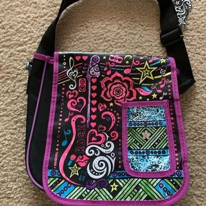 Black and purple kids over the shoulder bag 💼